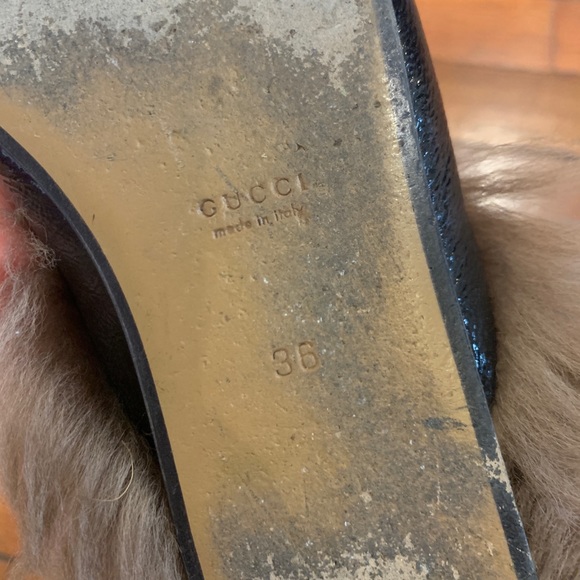 Gucci princetown leather fur slides size 36 black - Picture 4 of 6